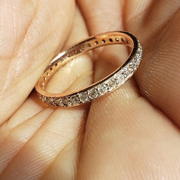 .51 ct solid rose gold real diamonds ring band